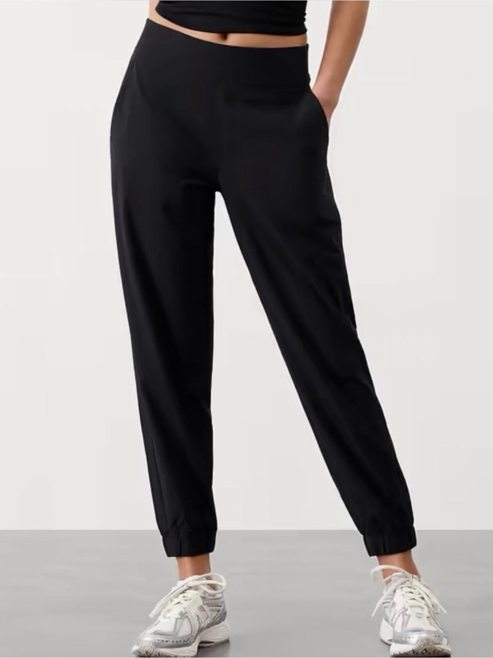 Athleta Black Relaxed Jogger Pants with Elastic Cuffs